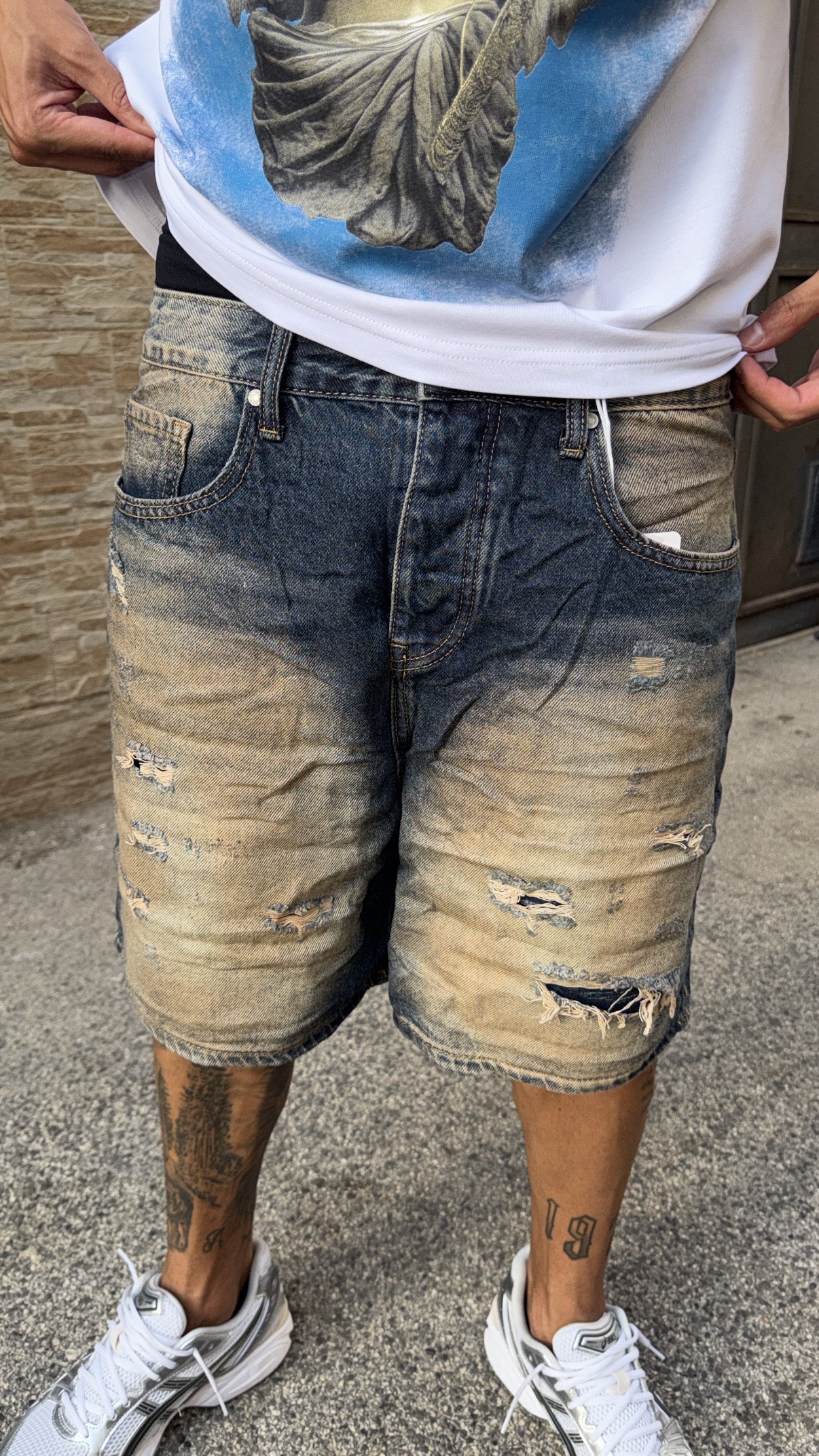 SHORT BLUE/BEIGE
