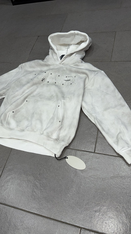 Felpa bianco effetto sporco