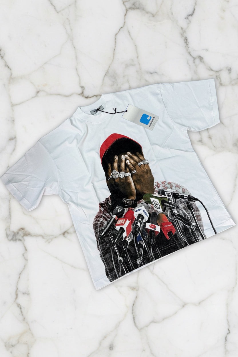 T-SHIRT BLACK MAN WHITE