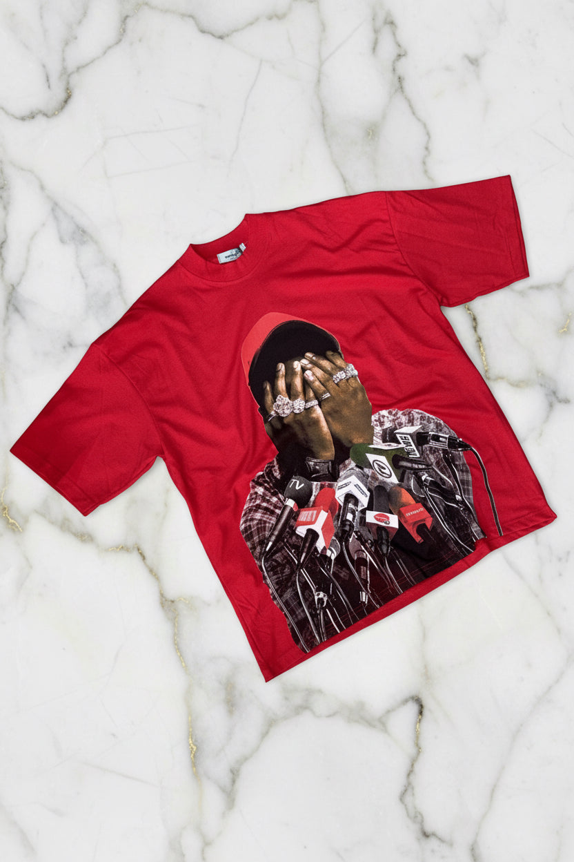 T-SHIRT BLACK MAN RED