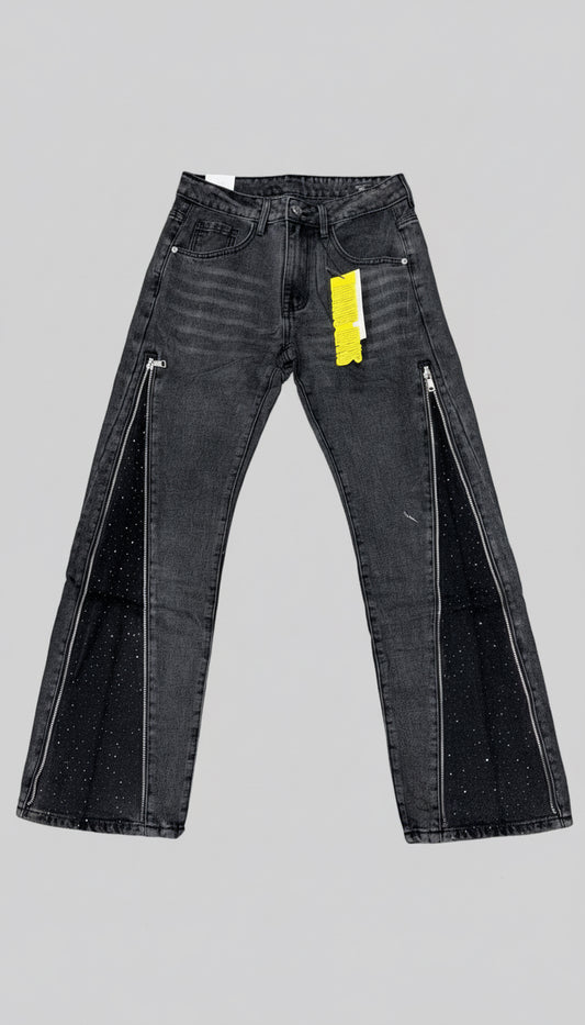 Jeans baggy brillantinato